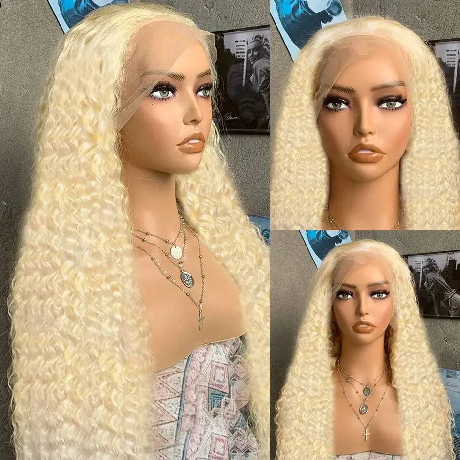 
                  
                    Turn heads with our Deep Wave 613 Blonde HD Lace Frontal Wig, pre-plucked with baby hairs for a natural look. Made from 100% human hair, it features soft, defined deep waves and an HD lace frontal that melts seamlessly into your skin, creating an undetectable, flawless hairline.
                  
                
